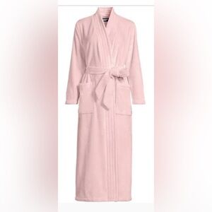 LANDSEND Wms PETITE Cozy Plush Long Fleece Robe